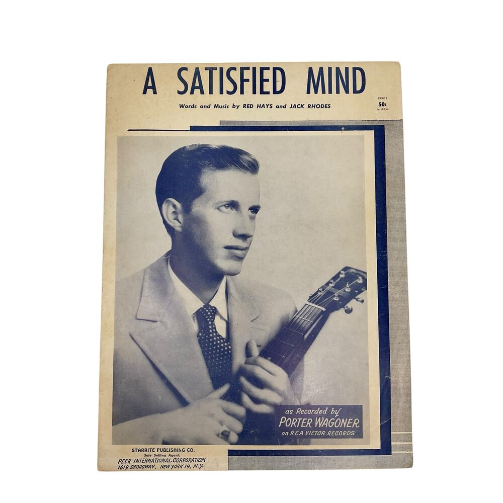 A Satisfied Mind Sheet Music Porter Wagoner Red Hays Jack Rhodes‎